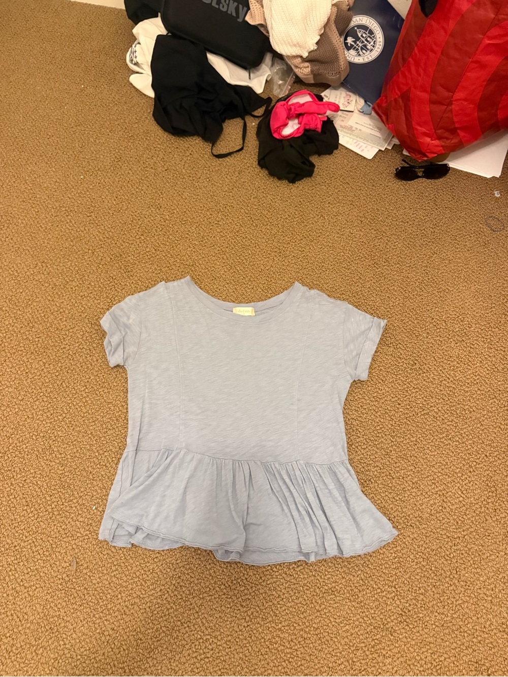 Altar'd State Light Blue Peplum Tee for Kids